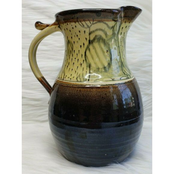 Other - Unmarked Beautiful Glazed Clay Pottery Pitcher